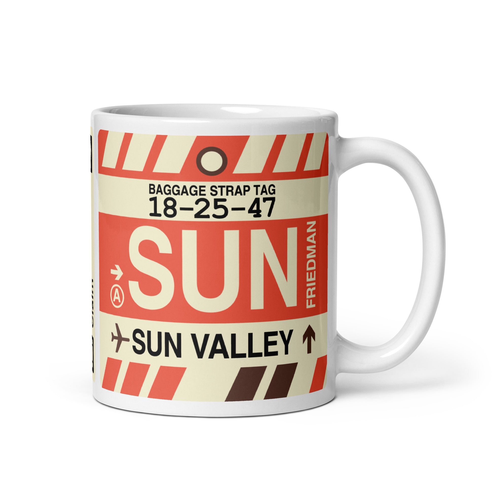 SUN Sun Valley Coffee Mug • Jet Age Baggage Tag Design • YHM Designs - Image 01