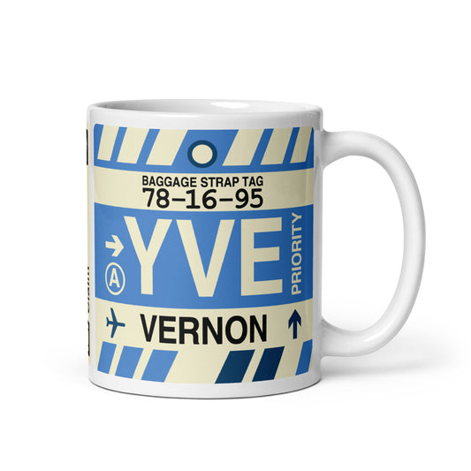 YVE Vernon Coffee Mug • Jet Age Baggage Tag Design • YHM Designs - Image 01
