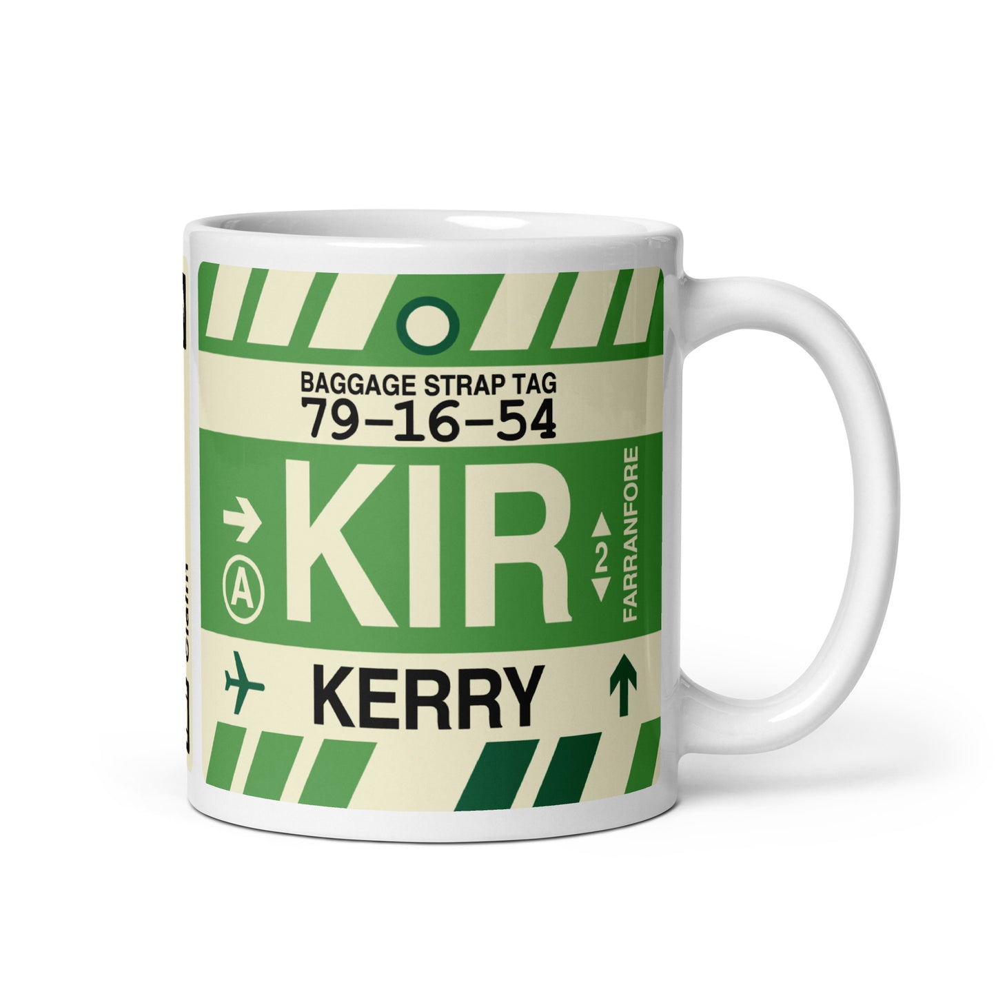 KIR Kerry Coffee Mug • Jet Age Baggage Tag Design • YHM Designs - Image 01