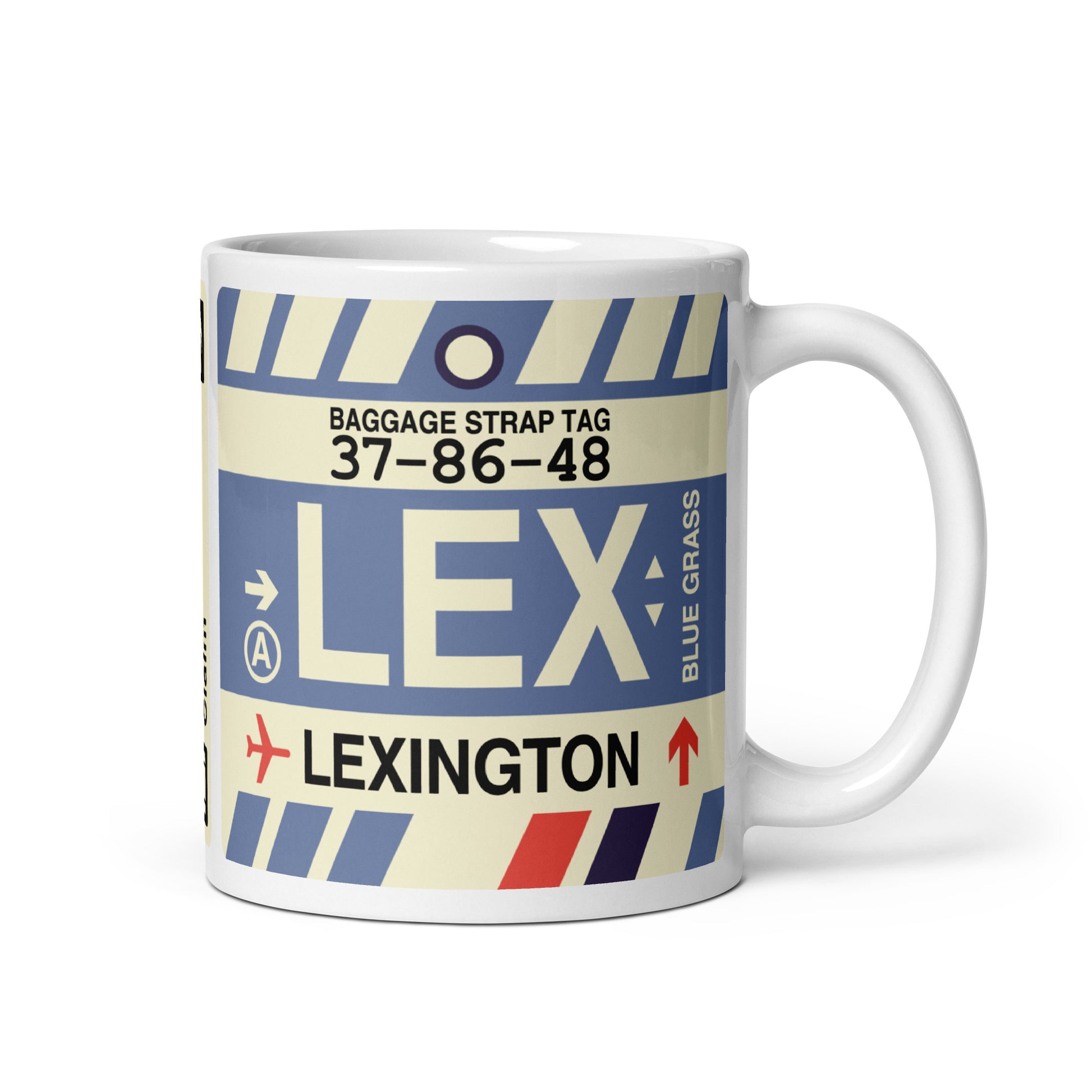 LEX Lexington Coffee Mug • Jet Age Baggage Tag Design • YHM Designs - Image 01
