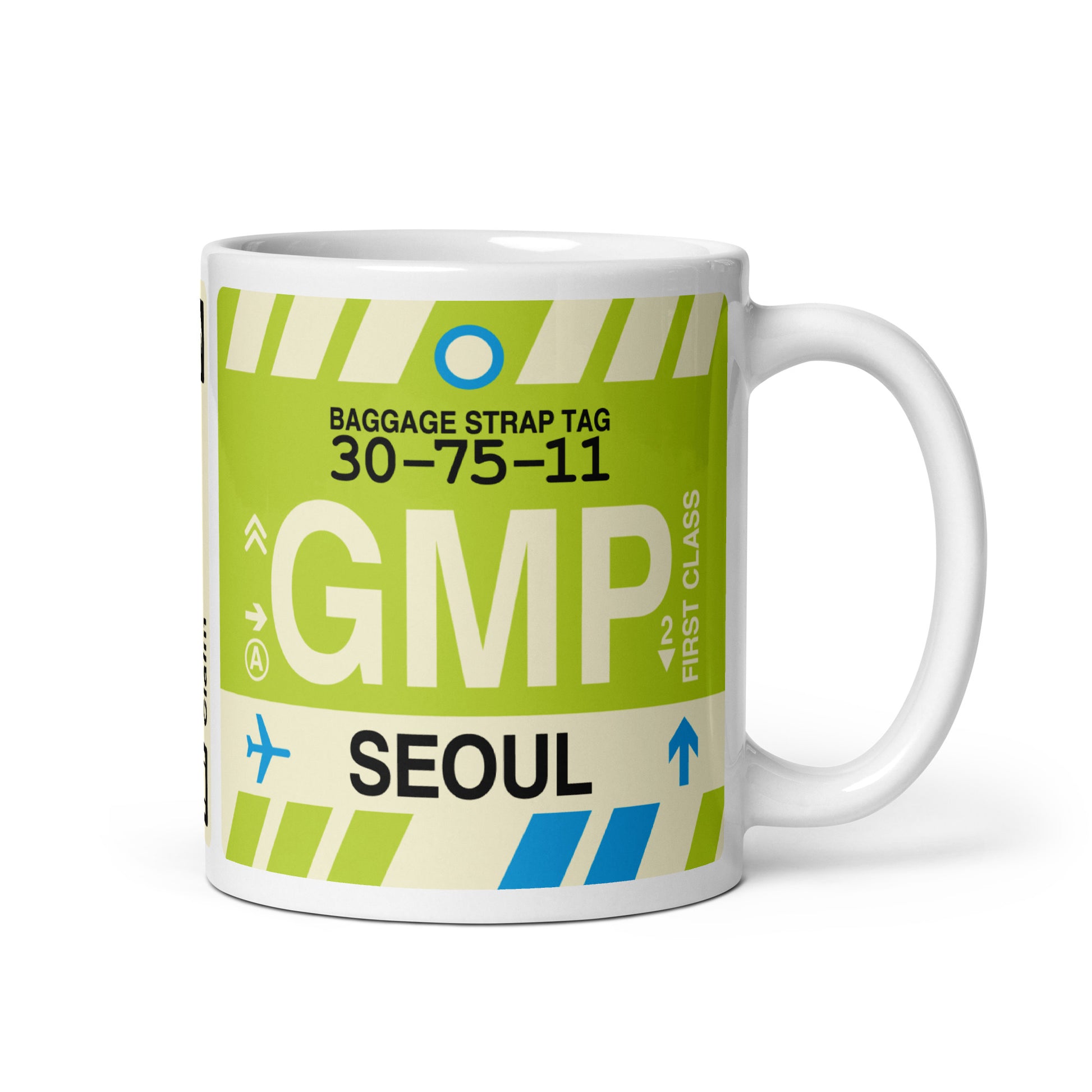 GMP Seoul Coffee Mug • Jet Age Baggage Tag Design • YHM Designs - Image 01