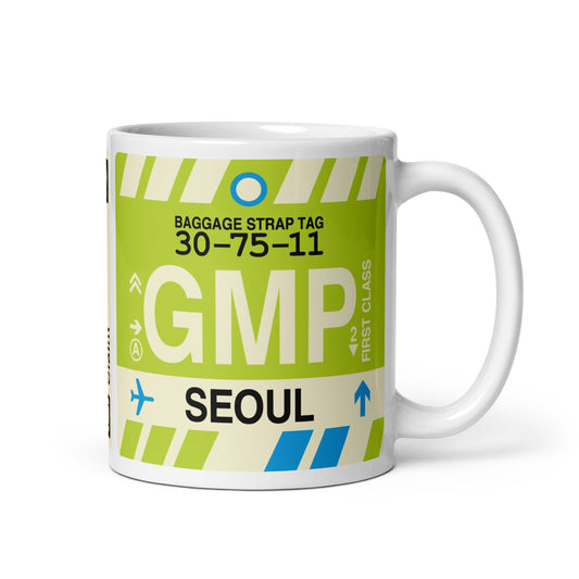 GMP Seoul Coffee Mug • Jet Age Baggage Tag Design • YHM Designs - Image 01