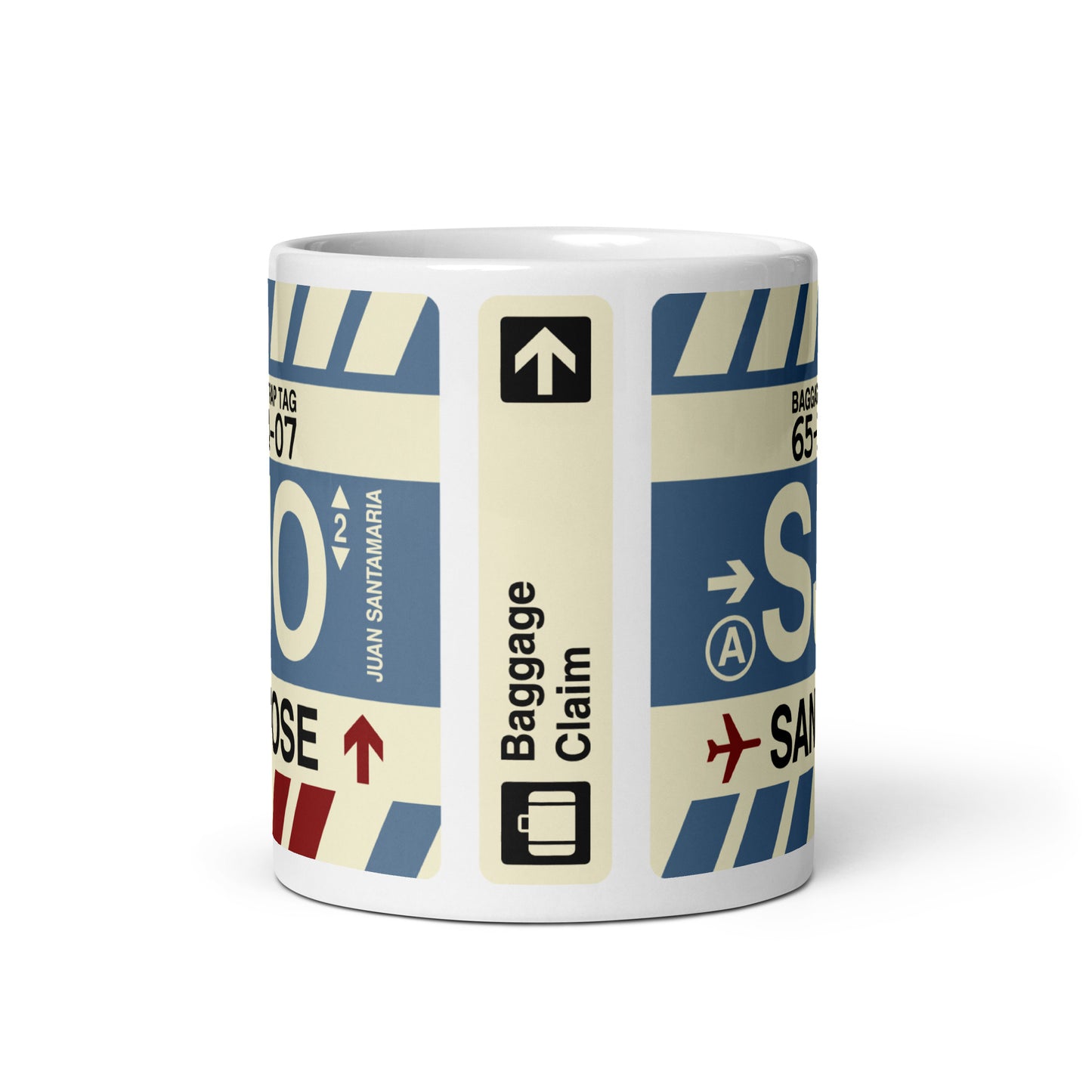 Travel-Themed Coffee Mug • SJO San Jose • YHM Designs - Image 02