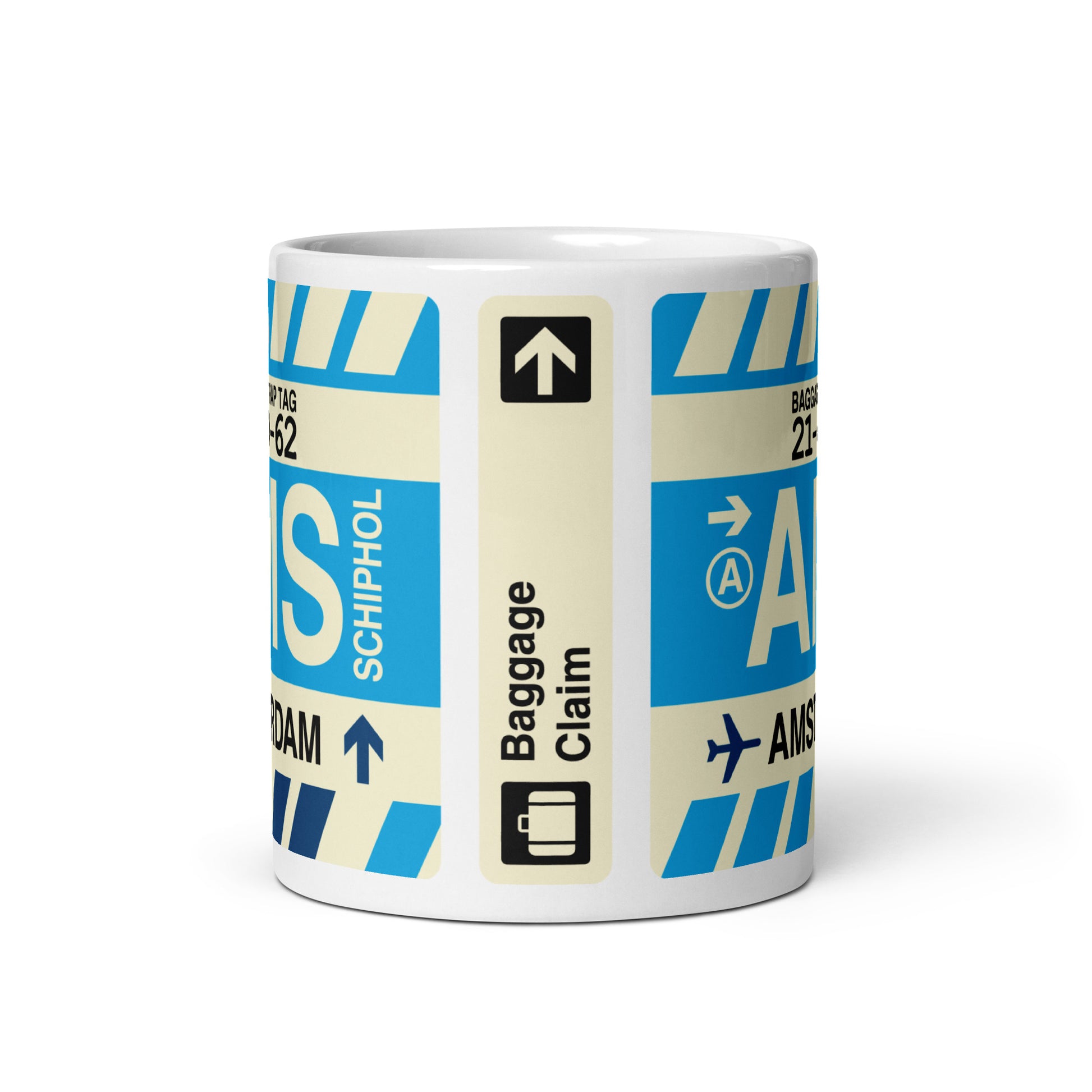 Travel-Themed Coffee Mug • AMS Amsterdam • YHM Designs - Image 02