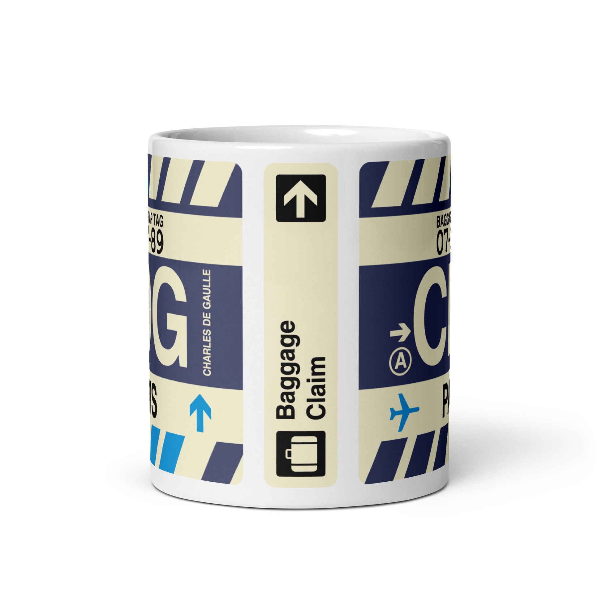 Travel-Themed Coffee Mug • CDG Paris • YHM Designs - Image 02
