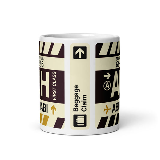 Travel-Themed Coffee Mug • AUH Abu Dhabi • YHM Designs - Image 02