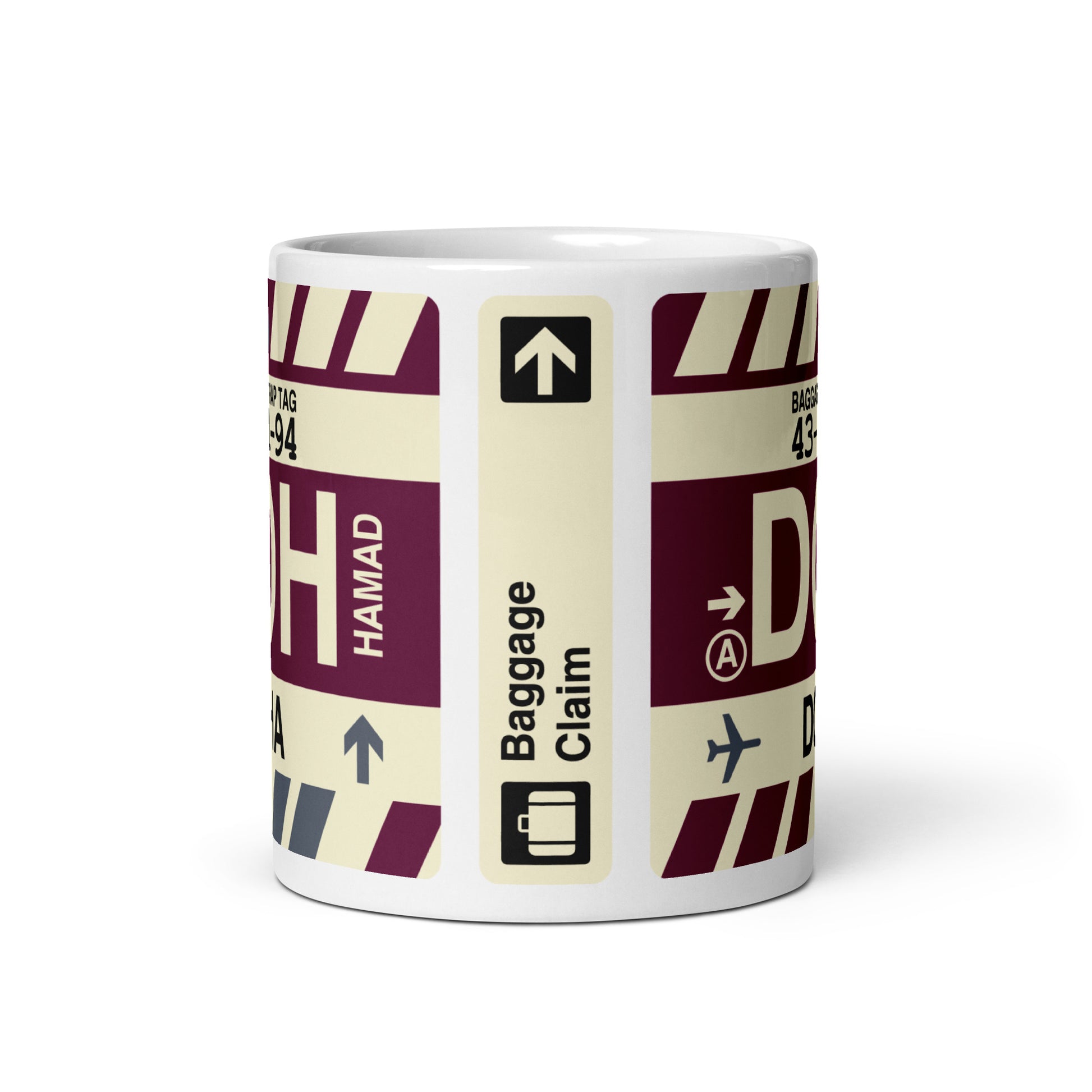 Travel-Themed Coffee Mug • DOH Doha • YHM Designs - Image 02