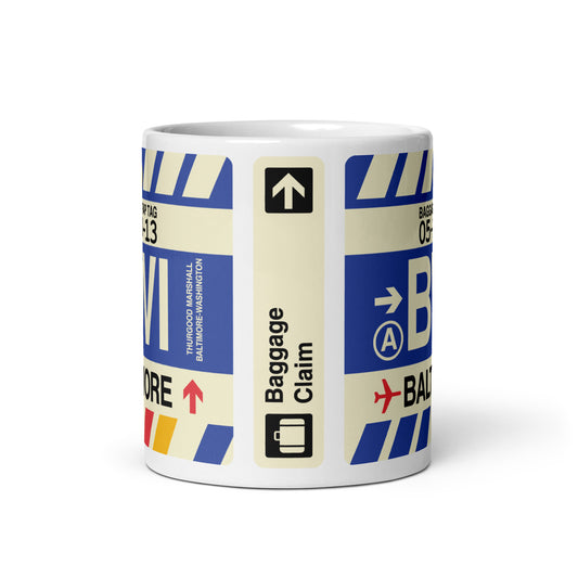 Travel-Themed Coffee Mug • BWI Baltimore • YHM Designs - Image 02