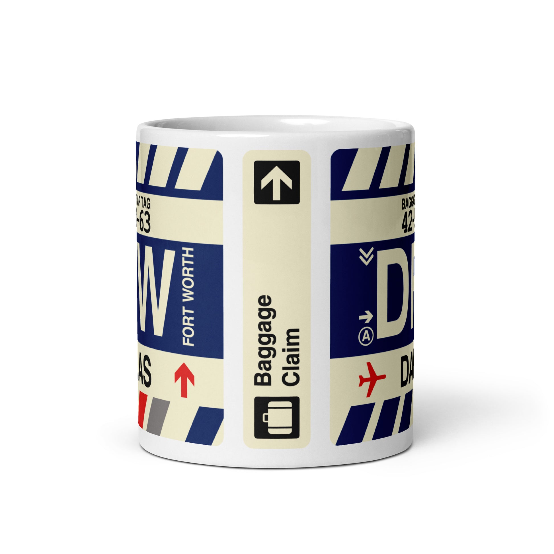 Travel-Themed Coffee Mug • DFW Dallas • YHM Designs - Image 02