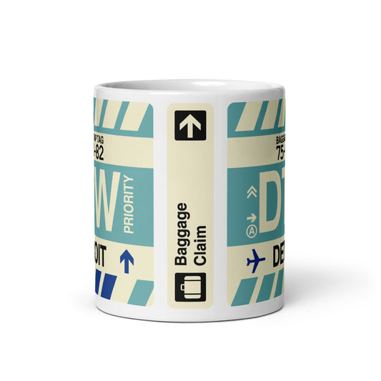Travel Gift Coffee Mug • DTW Detroit • YHM Designs - Image 02