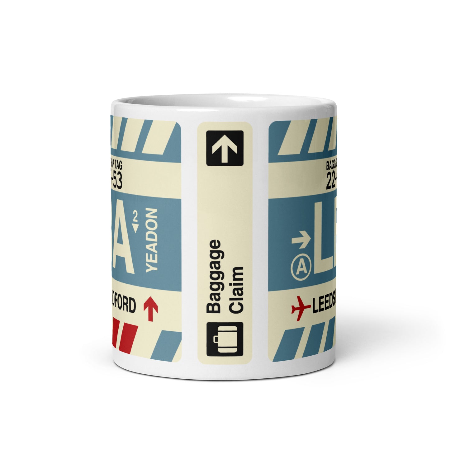 Travel-Themed Coffee Mug • LBA Leeds Bradford • YHM Designs - Image 02