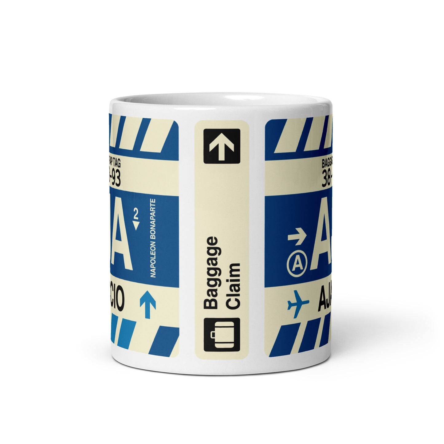 Travel-Themed Coffee Mug • AJA Ajaccio • YHM Designs - Image 02