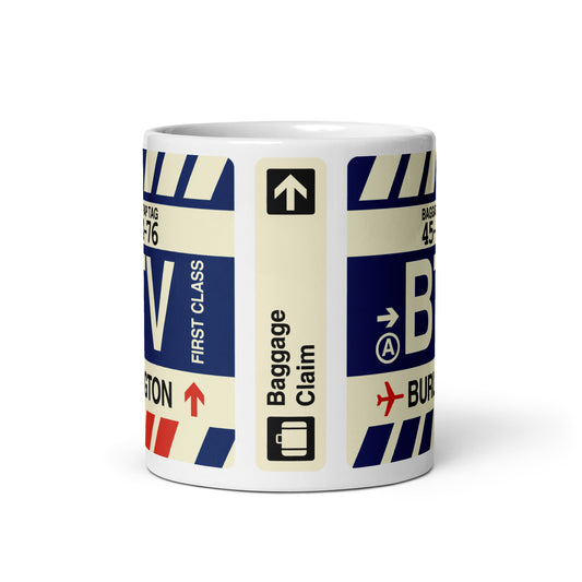 Travel Gift Coffee Mug • BTV Burlington Souvenir • YHM Designs - Image 02