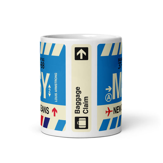Travel-Themed Coffee Mug • MSY New Orleans • YHM Designs - Image 02