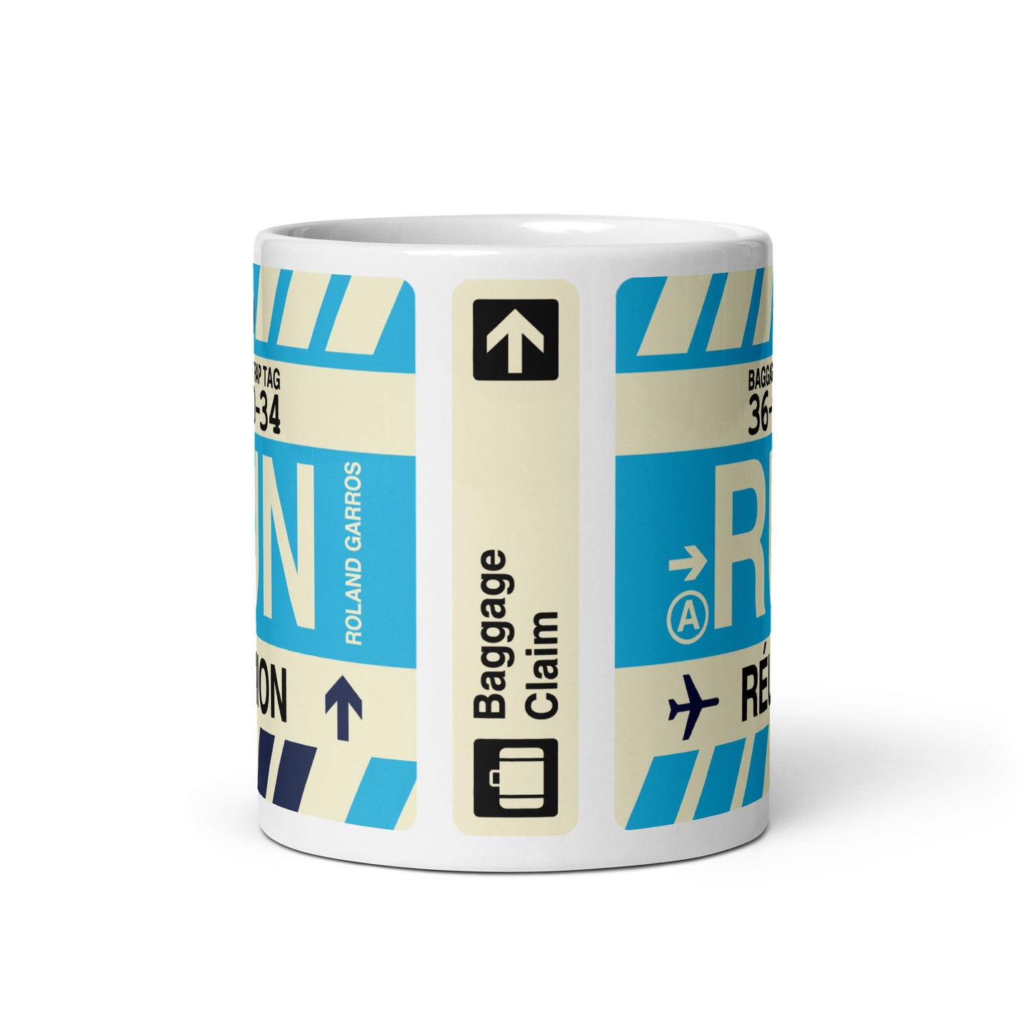 Travel-Themed Coffee Mug • RUN St-Denis • YHM Designs - Image 02
