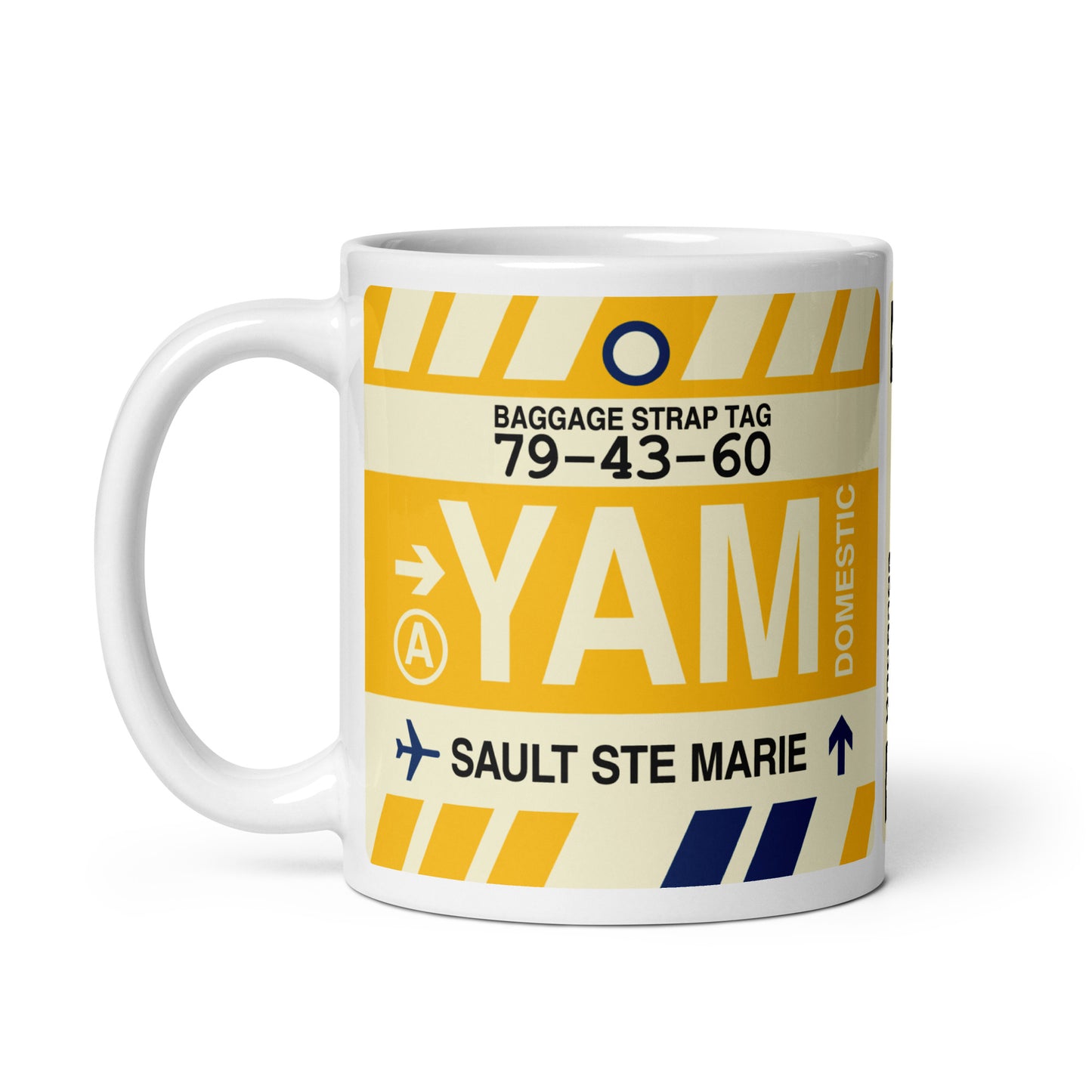 Travel-Themed Coffee Mug • YAM Sault-Ste-Marie • YHM Designs - Image 03