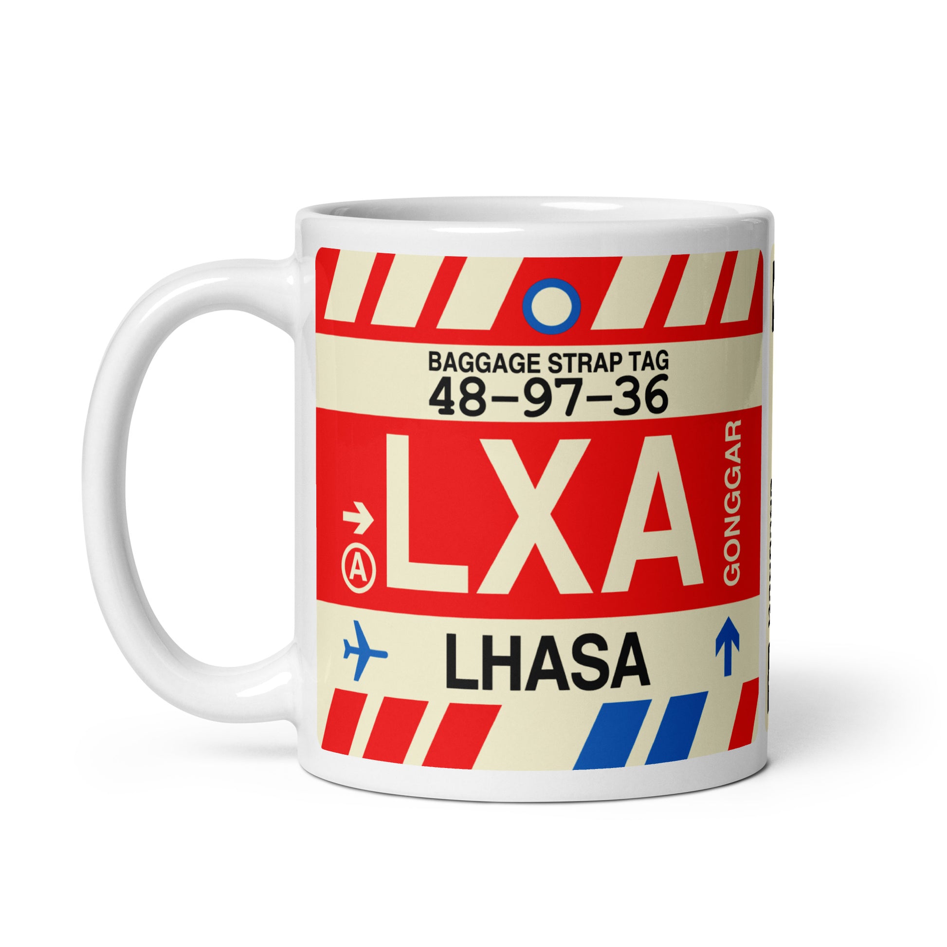 Travel-Themed Coffee Mug • LXA Lhasa • YHM Designs - Image 03