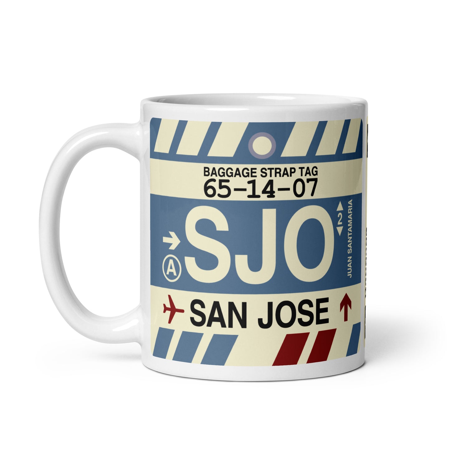 Travel-Themed Coffee Mug • SJO San Jose • YHM Designs - Image 03