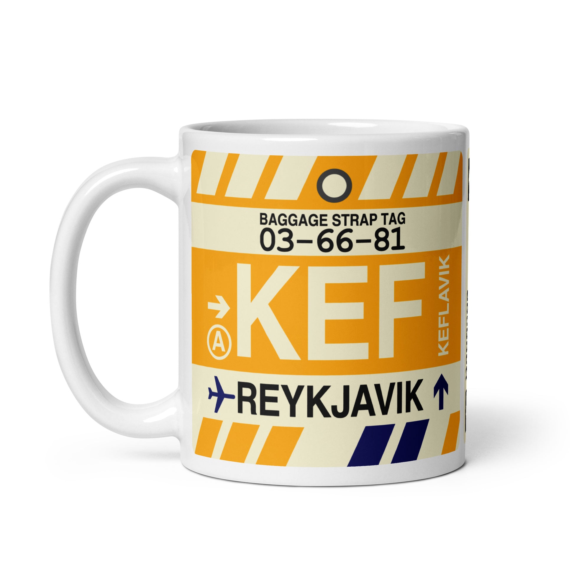 Travel-Themed Coffee Mug • KEF Reykjavik • YHM Designs - Image 03