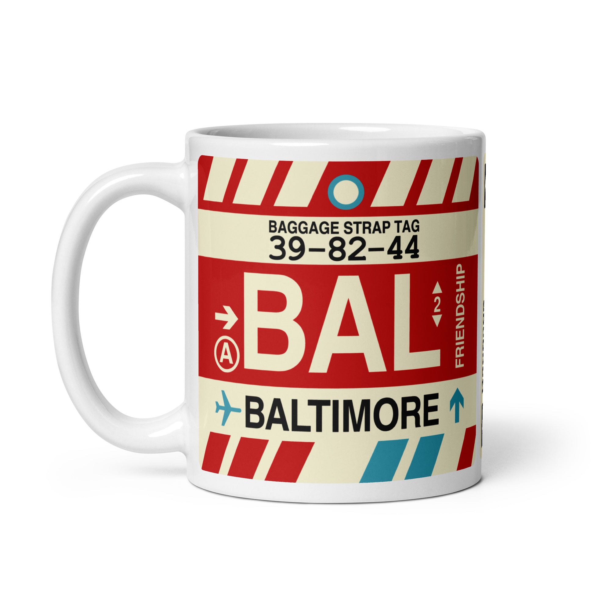 Travel-Themed Coffee Mug • BAL Baltimore • YHM Designs - Image 03
