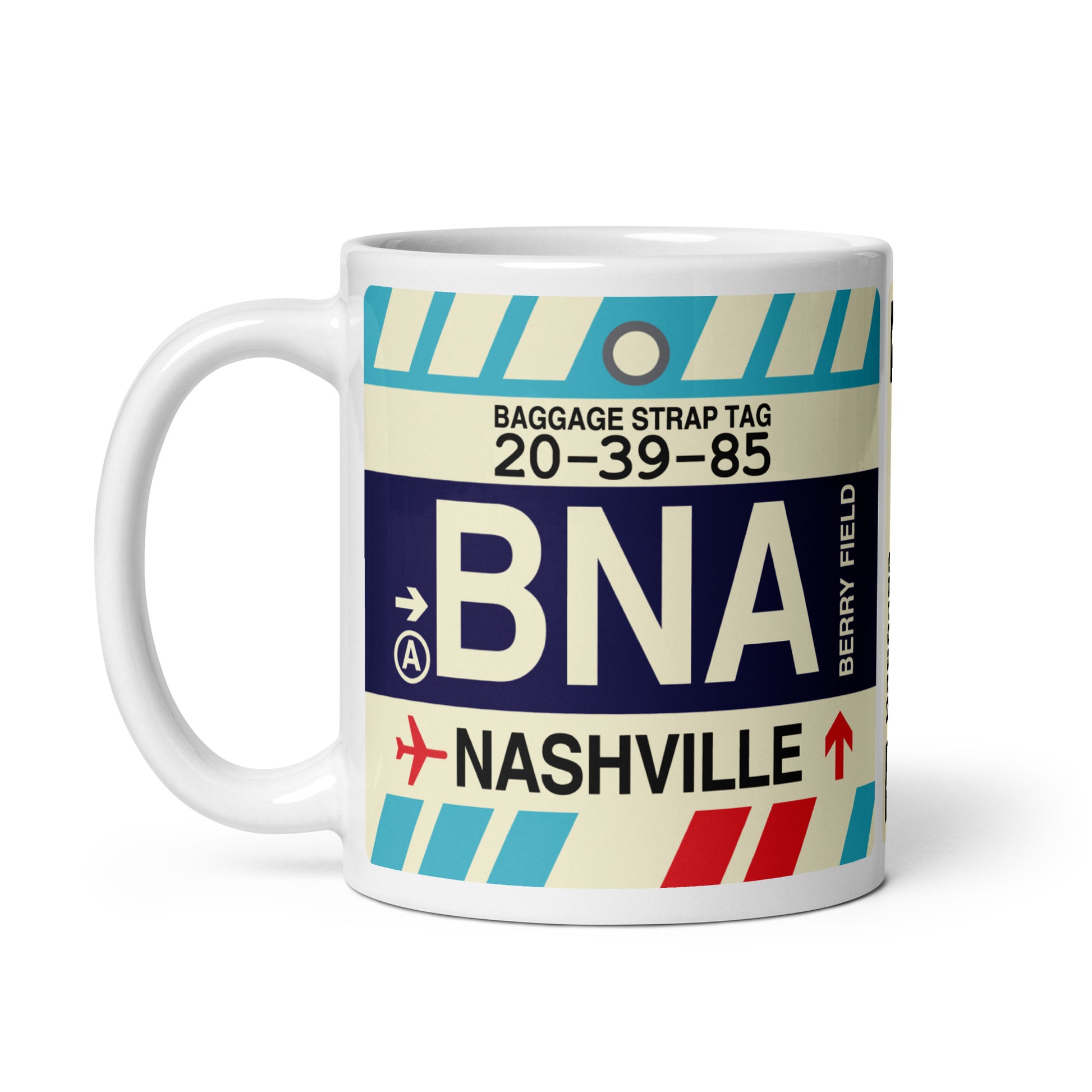Travel-Themed Coffee Mug • BNA Nashville • YHM Designs - Image 03