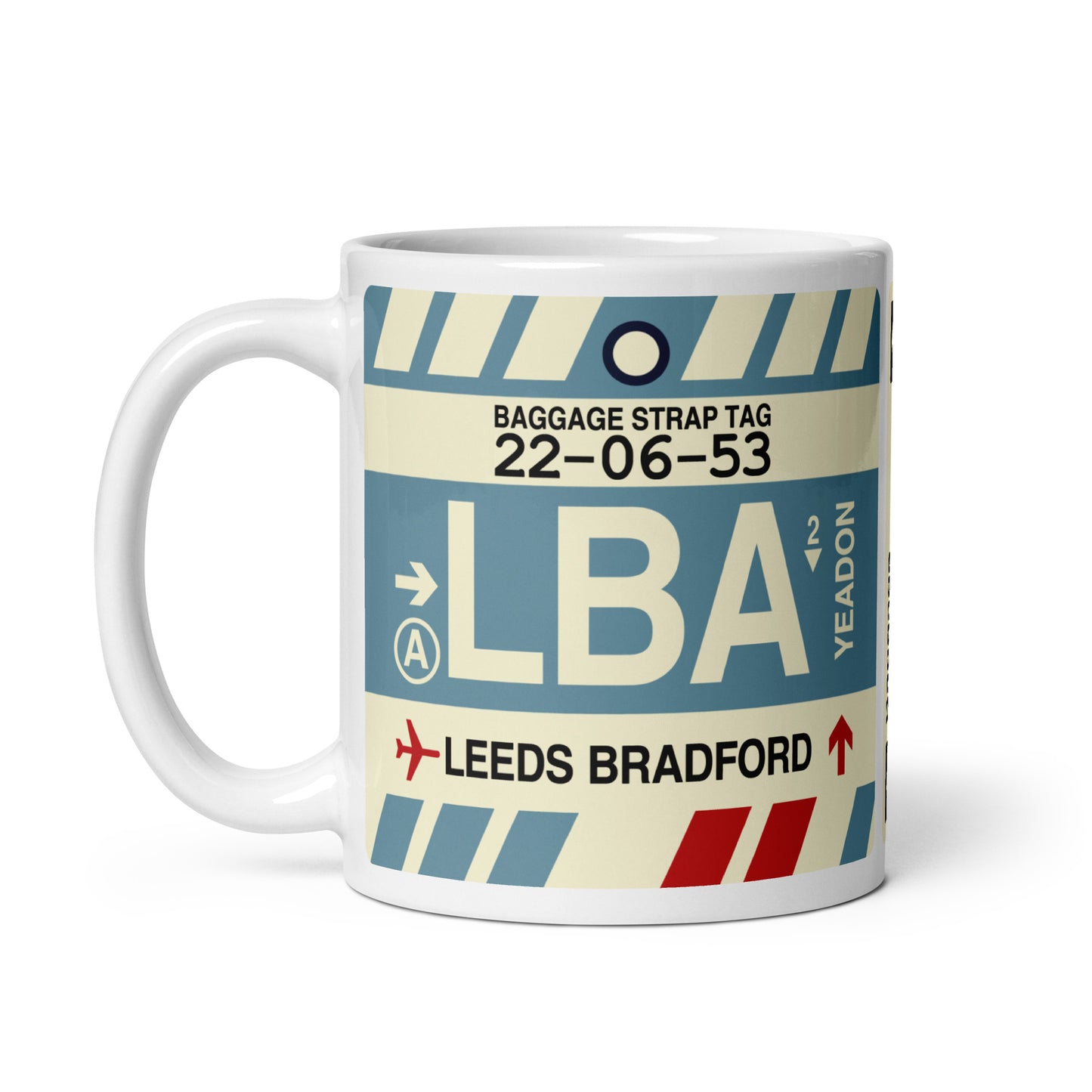 Travel-Themed Coffee Mug • LBA Leeds Bradford • YHM Designs - Image 03