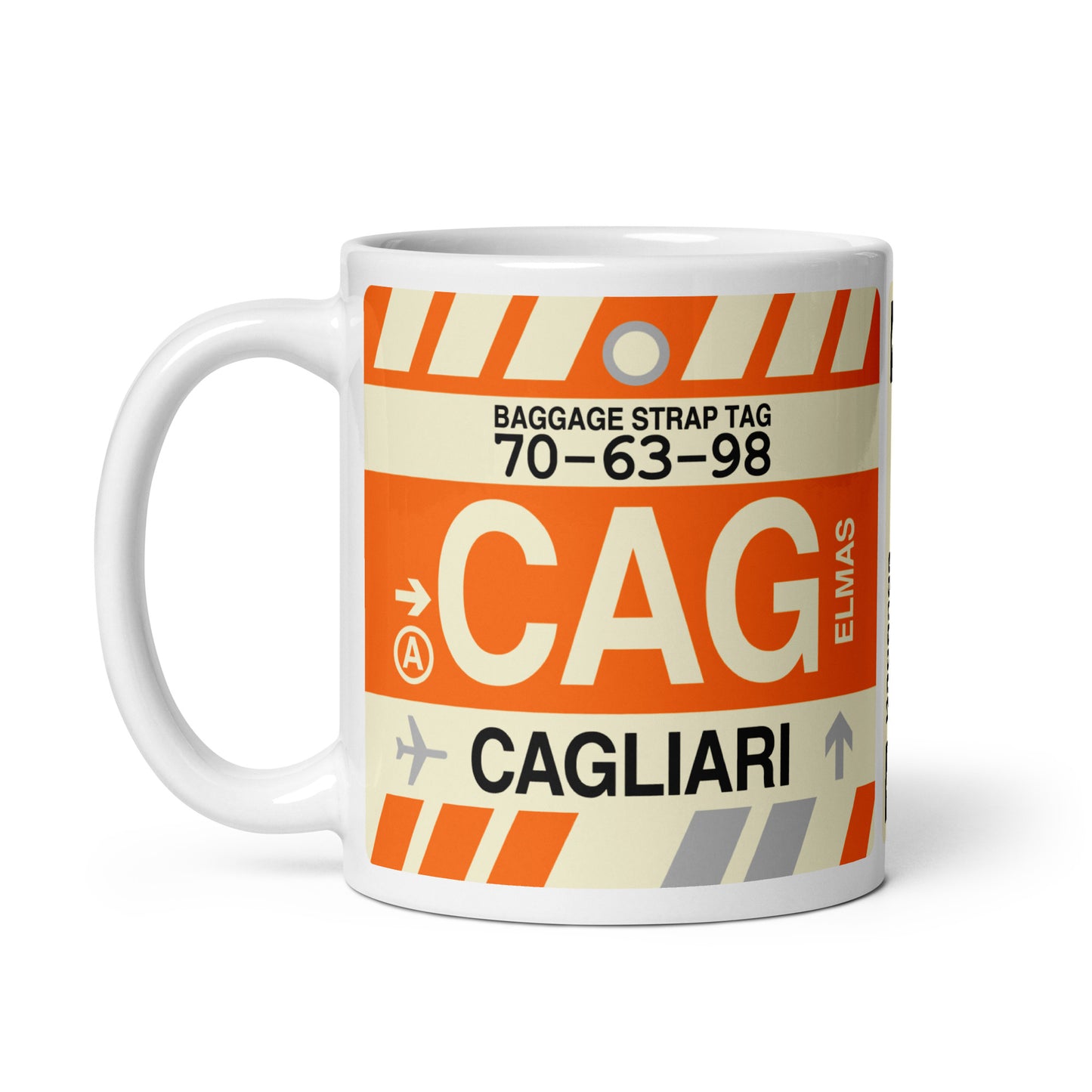 Travel-Themed Coffee Mug • CAG Cagliari • YHM Designs - Image 03
