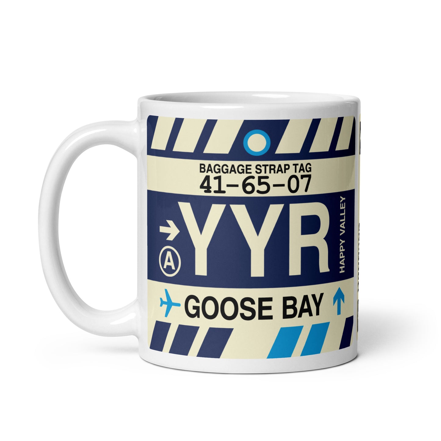 Travel-Themed Coffee Mug • YYR Goose Bay • YHM Designs - Image 03