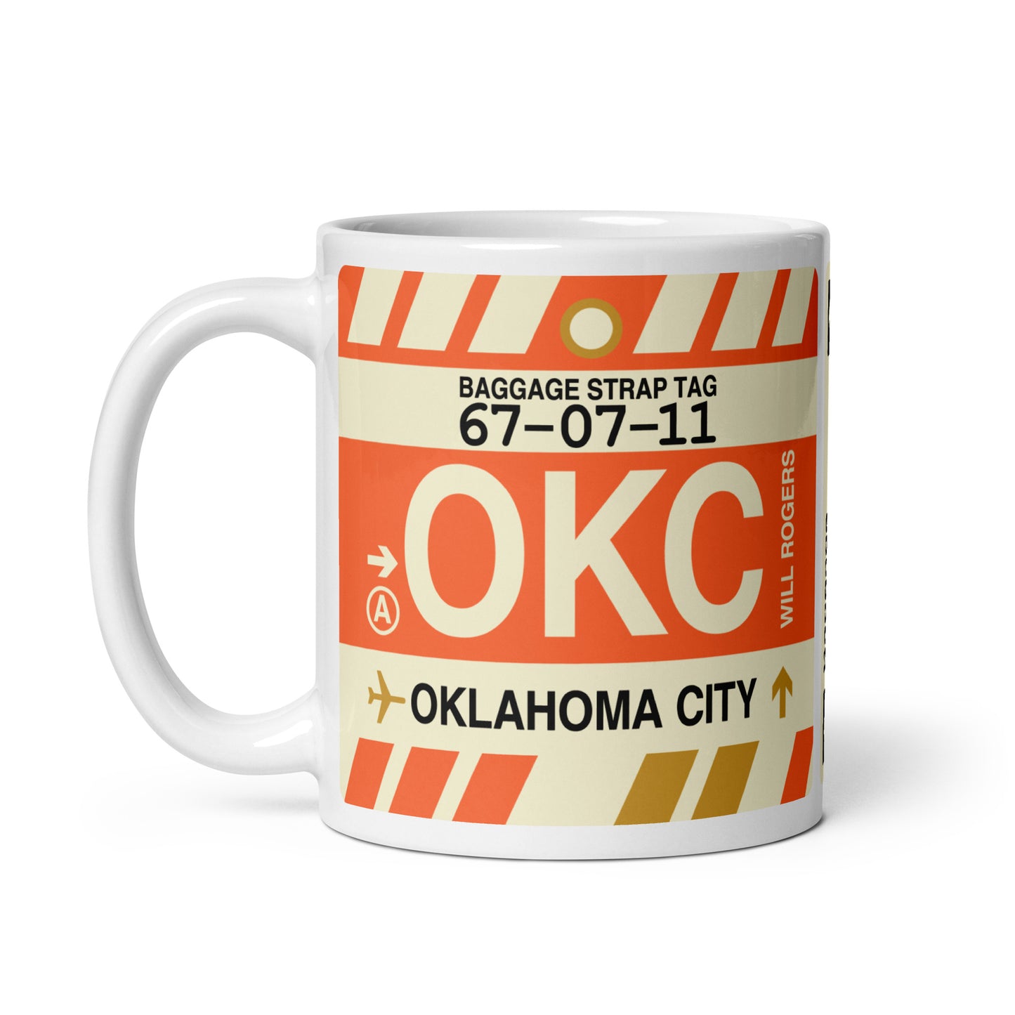 Travel-Themed Coffee Mug • OKC Oklahoma City • YHM Designs - Image 03