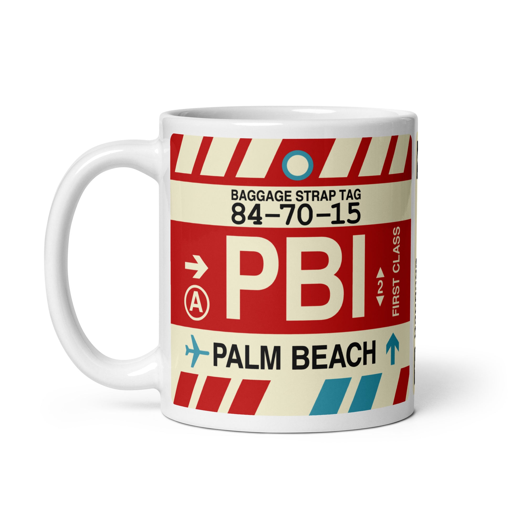 Travel-Themed Coffee Mug • PBI Palm Beach • YHM Designs - Image 03