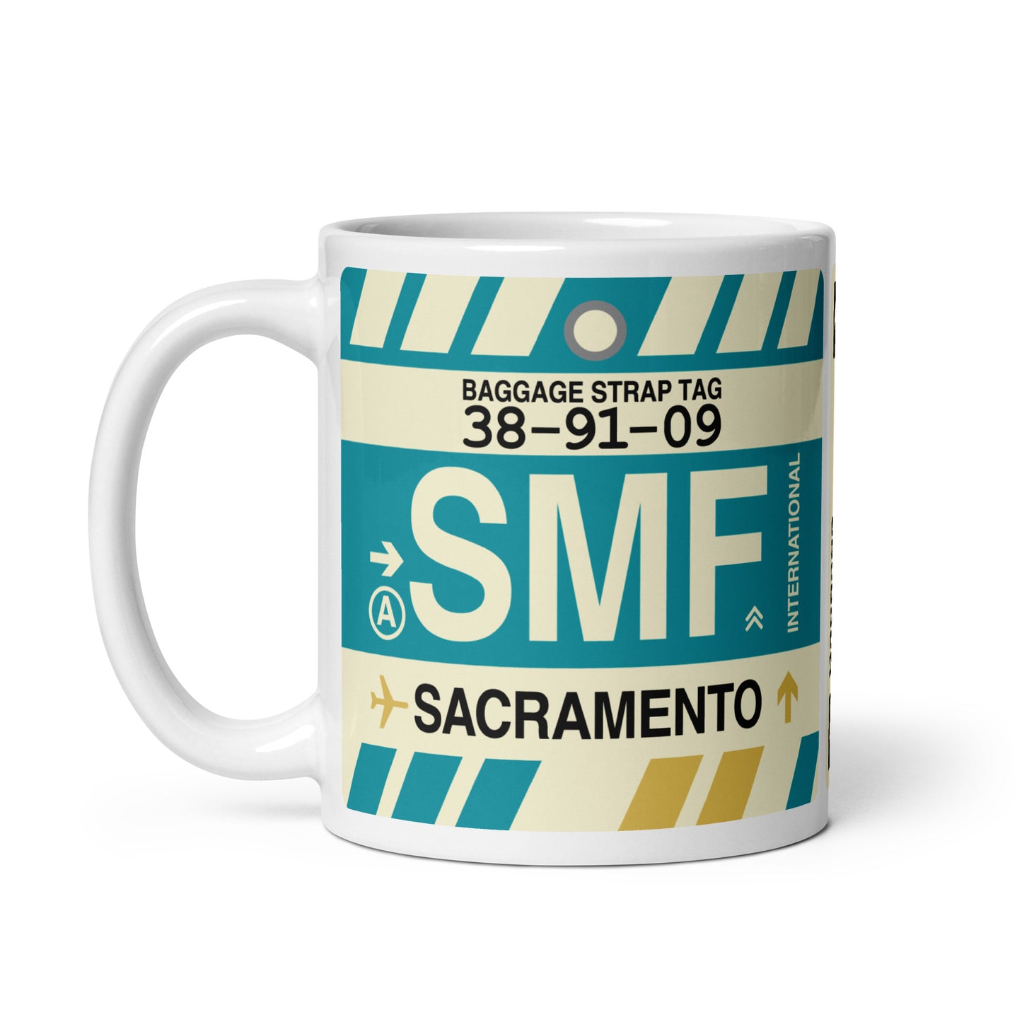 Travel Gift Coffee Mug • SMF Sacramento • YHM Designs - Image 03
