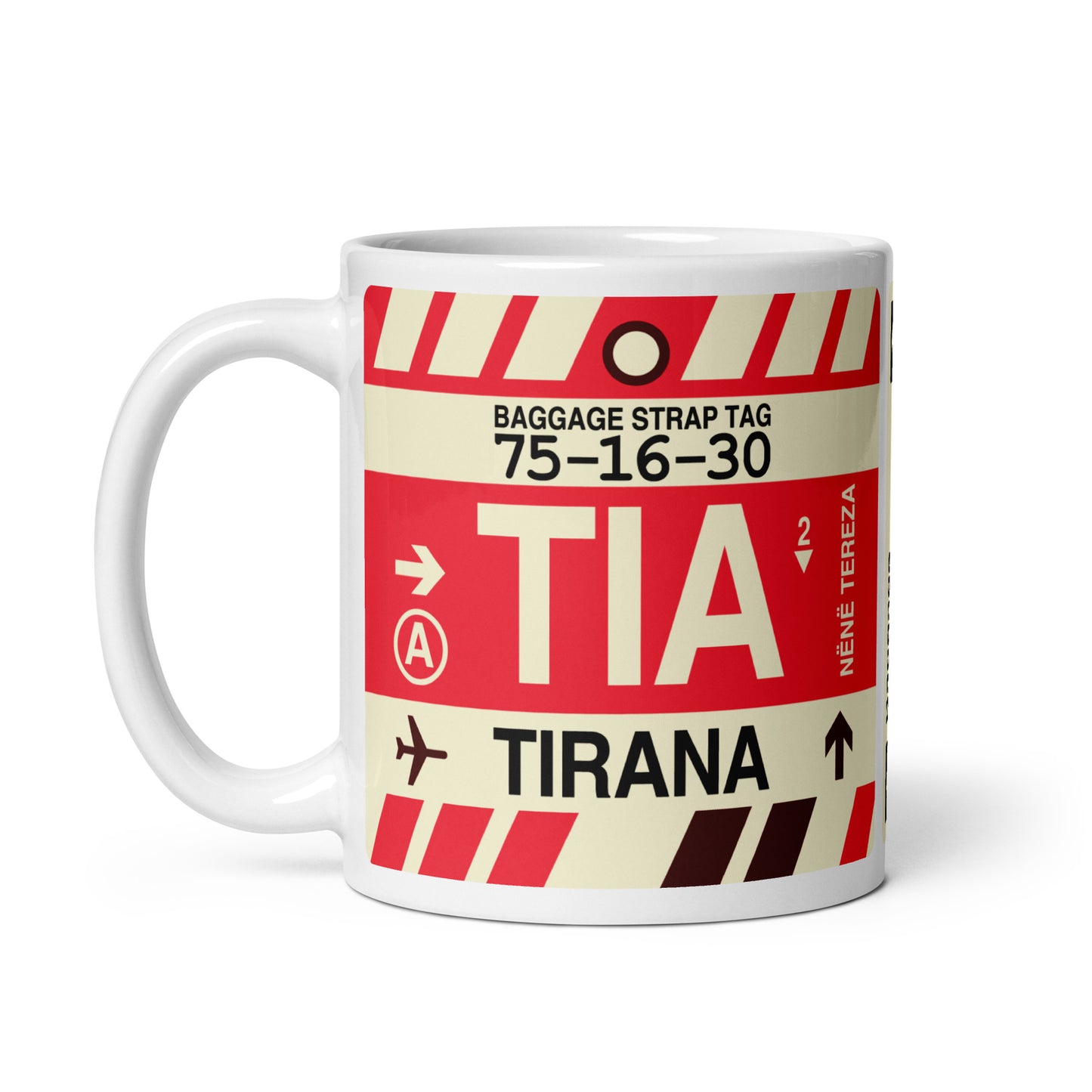 Travel-Themed Coffee Mug • TIA Tirana • YHM Designs - Image 03