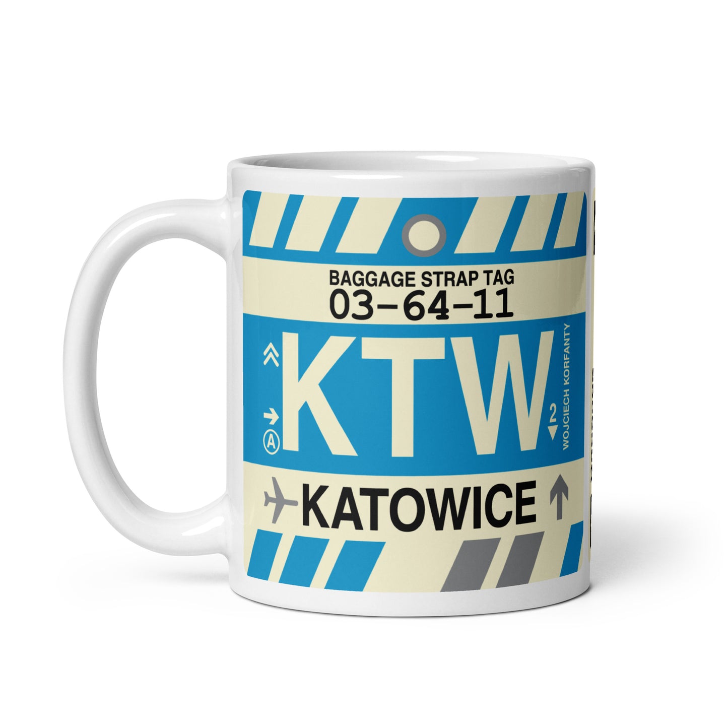 Travel Gift Coffee Mug • KTW Katowice Souvenir • YHM Designs - Image 02