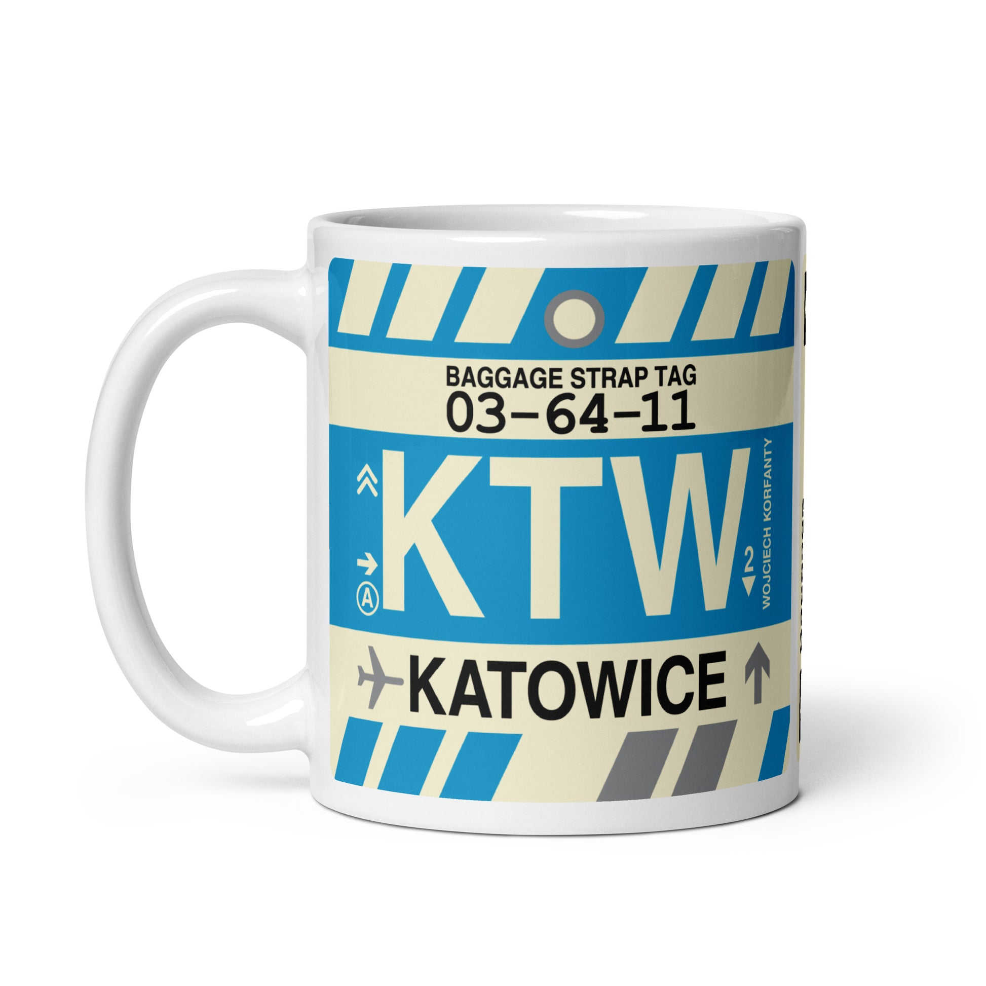 Travel Gift Coffee Mug • KTW Katowice Souvenir • YHM Designs - Image 02