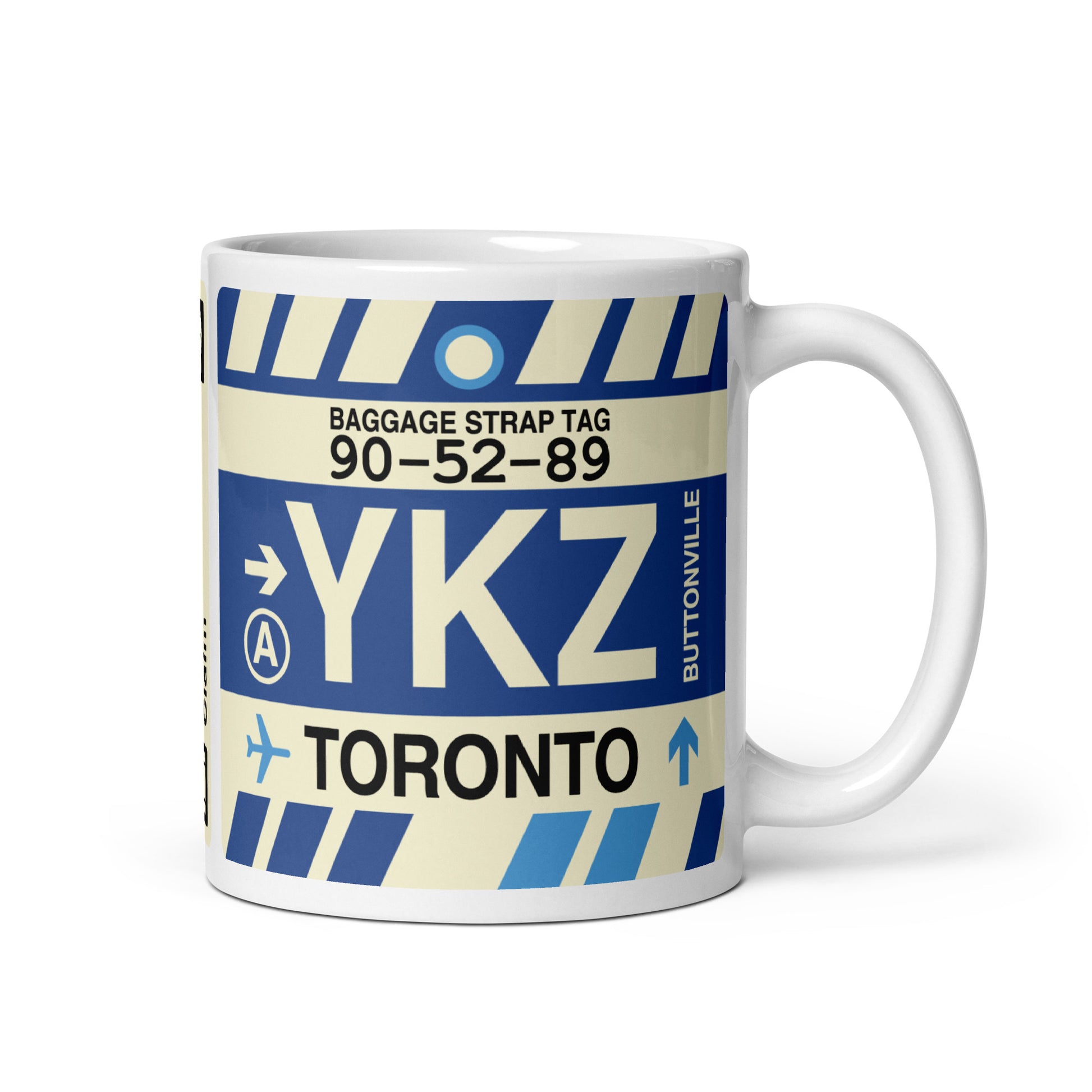 Travel-Themed Coffee Mug • YKZ Toronto • YHM Designs - Image 01