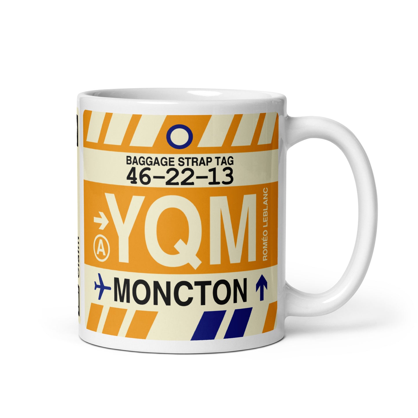 Travel-Themed Coffee Mug • YQM Moncton • YHM Designs - Image 01