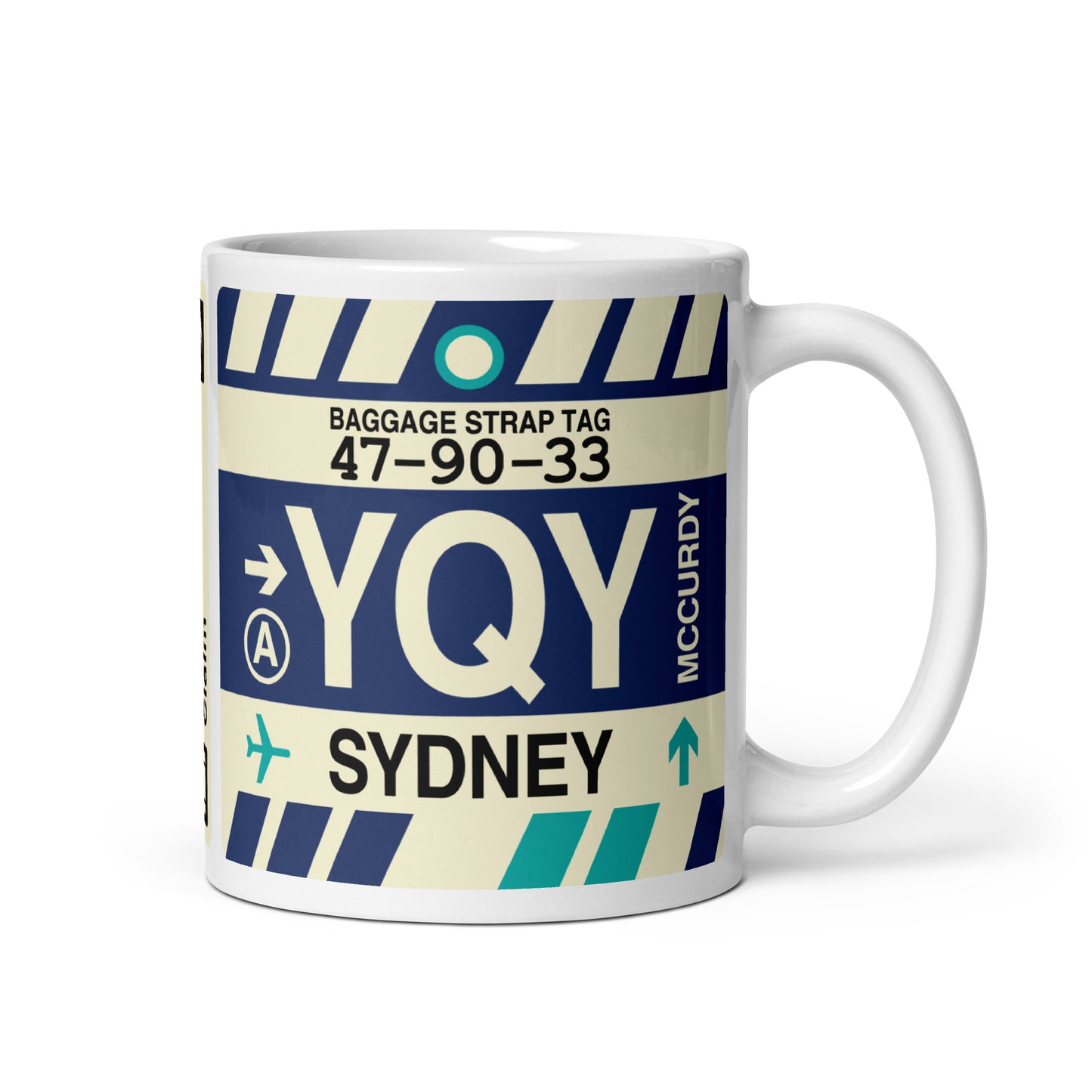 Travel-Themed Coffee Mug • YQY Sydney • YHM Designs - Image 01
