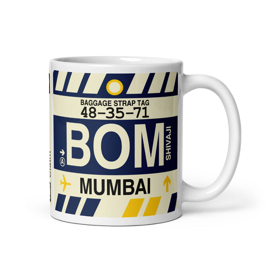 Travel-Themed Coffee Mug • BOM Mumbai • YHM Designs - Image 01