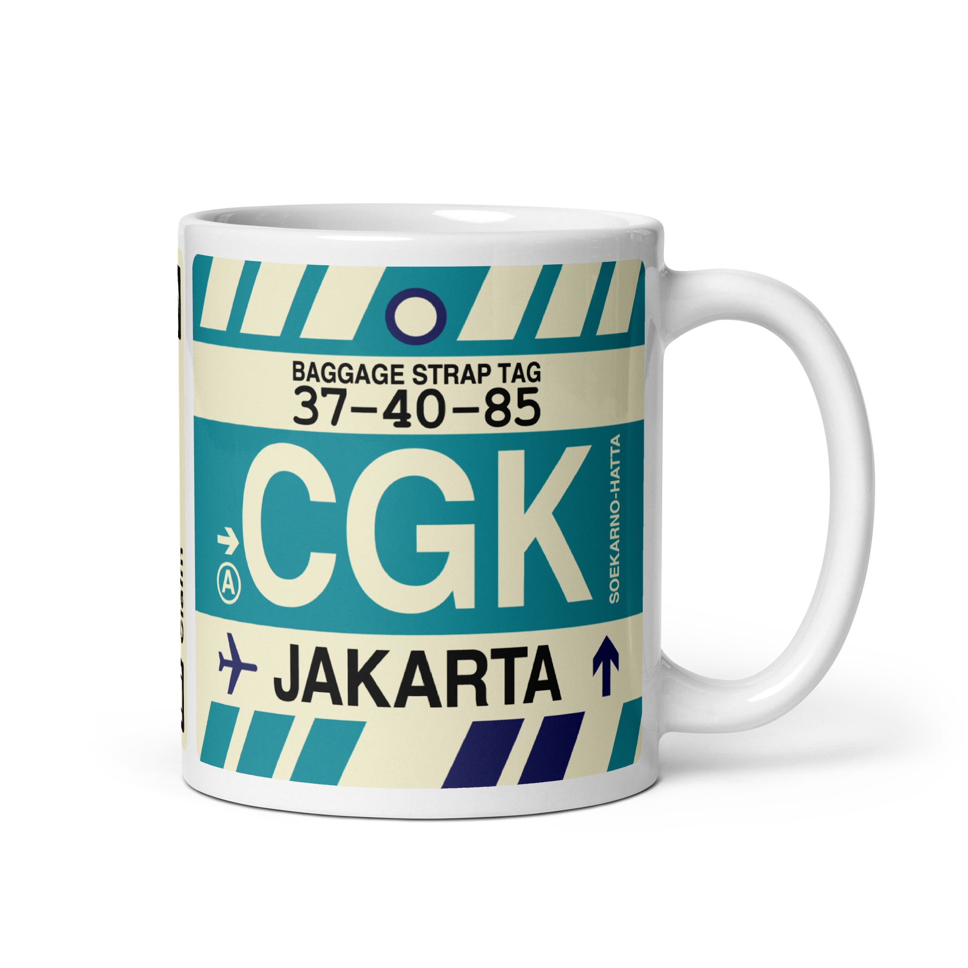 Travel-Themed Coffee Mug • CGK Jakarta • YHM Designs - Image 01