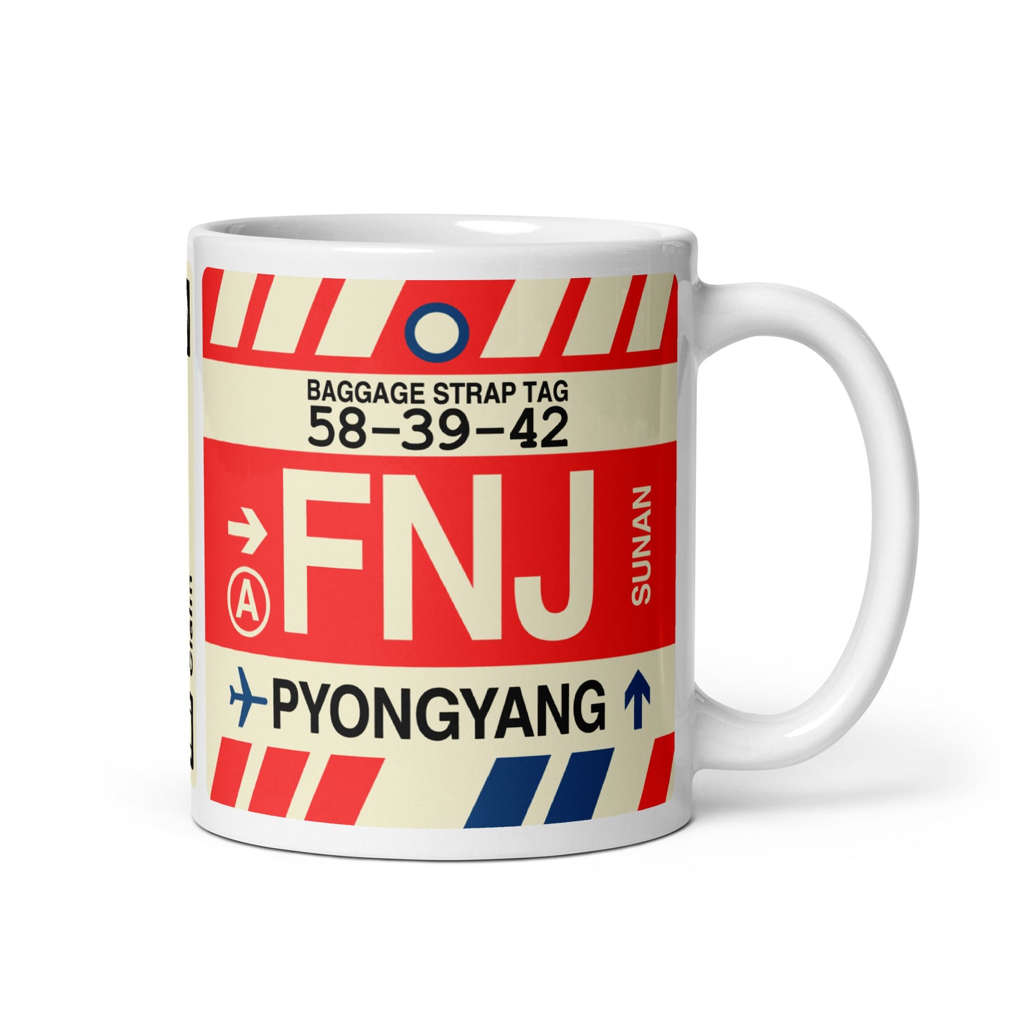 Travel-Themed Coffee Mug • FNJ Pyongyang • YHM Designs - Image 01
