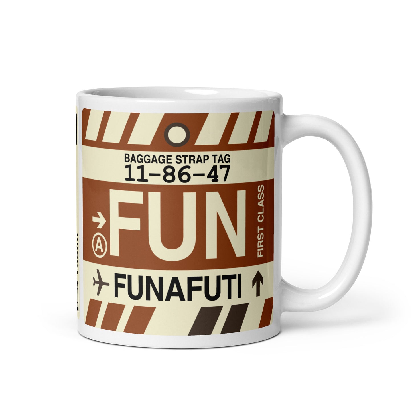 Travel-Themed Coffee Mug • FUN Funafuti • YHM Designs - Image 01