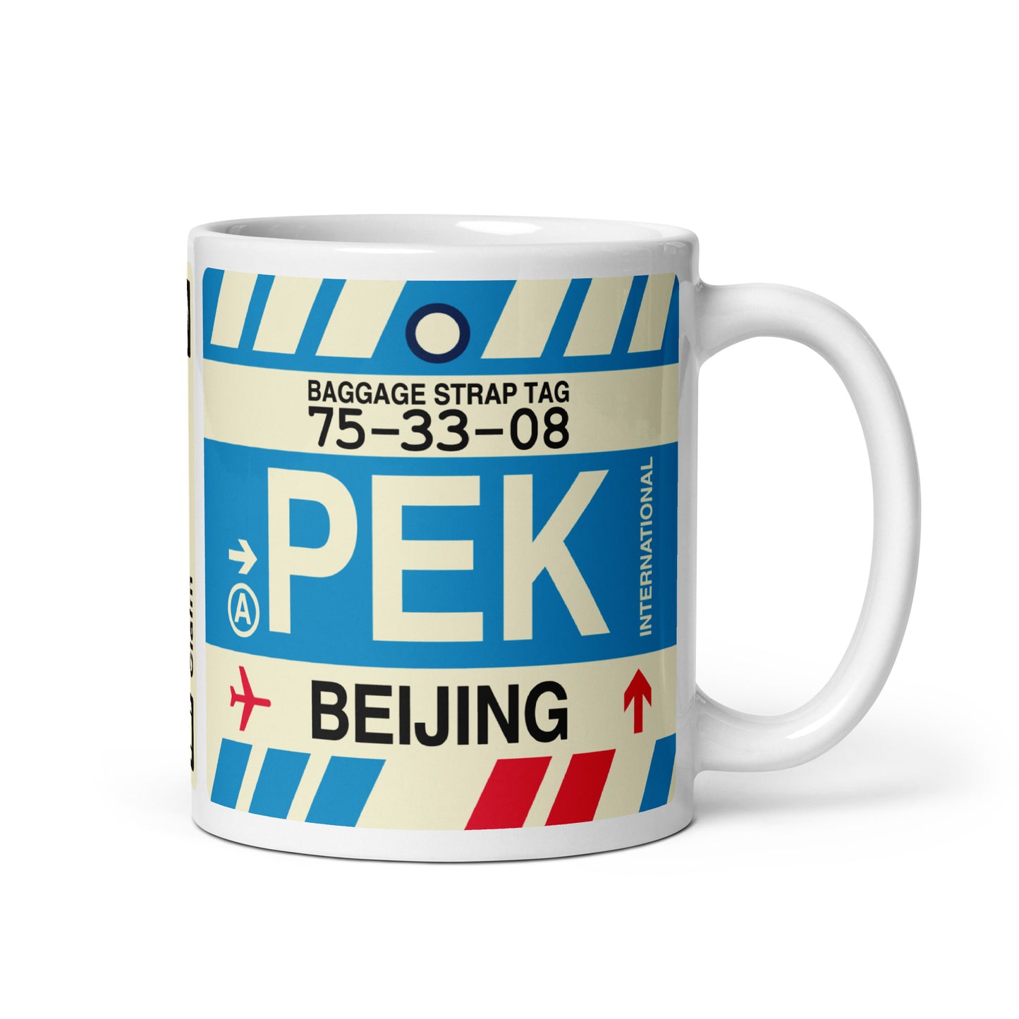 Travel-Themed Coffee Mug • PEK Beijing • YHM Designs - Image 01
