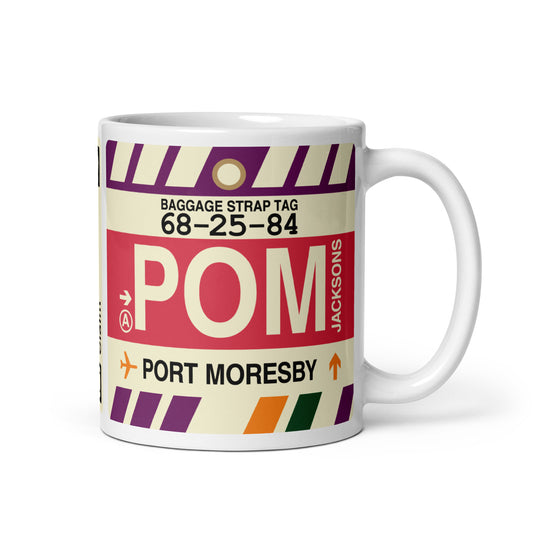 Travel Gift Coffee Mug • POM Port Moresby • YHM Designs - Image 01