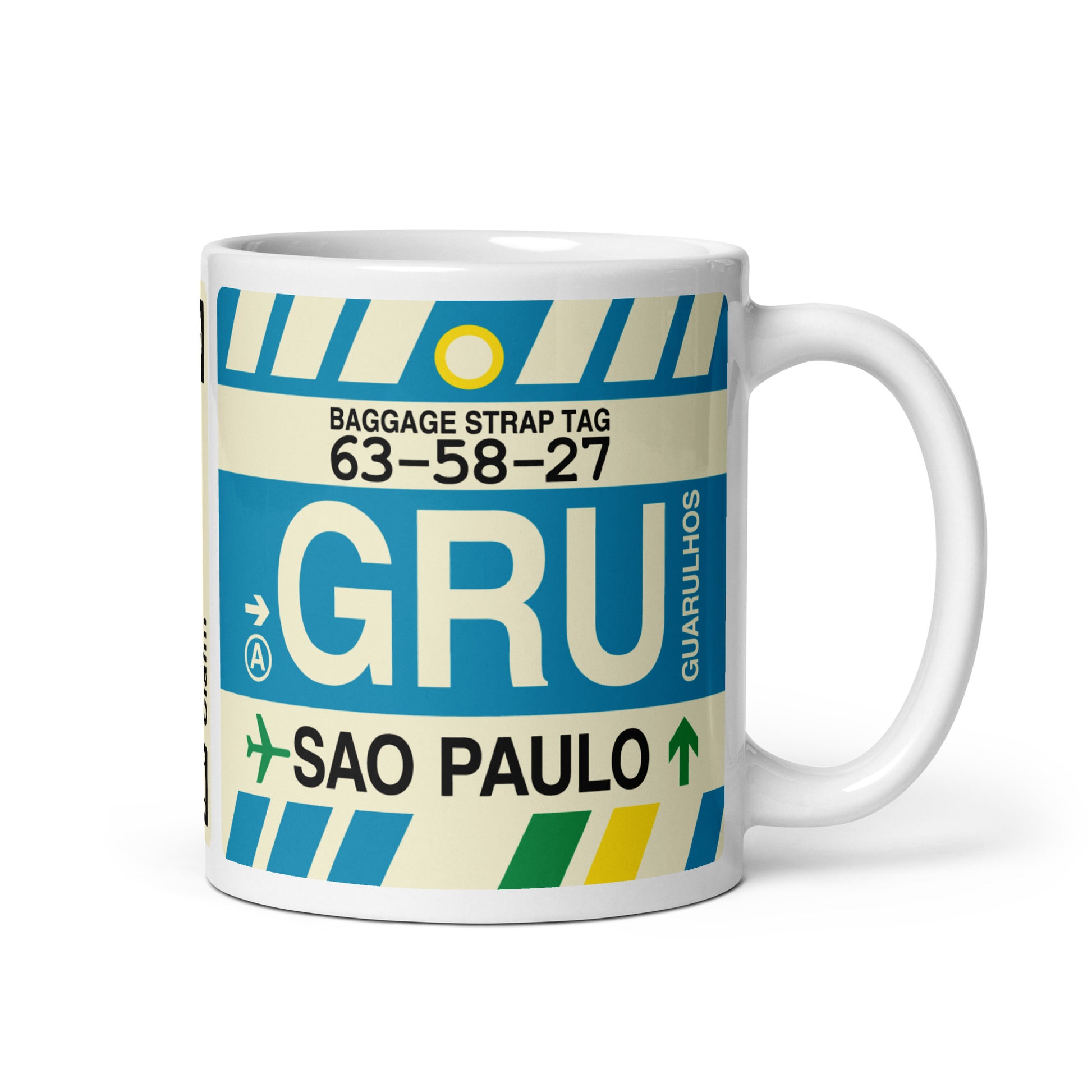 Travel-Themed Coffee Mug • GRU Sao Paulo • YHM Designs - Image 01