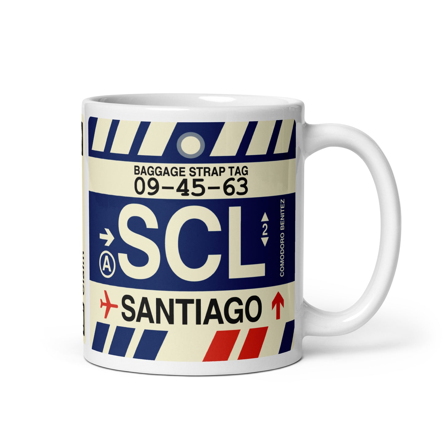 Travel-Themed Coffee Mug • SCL Santiago • YHM Designs - Image 01