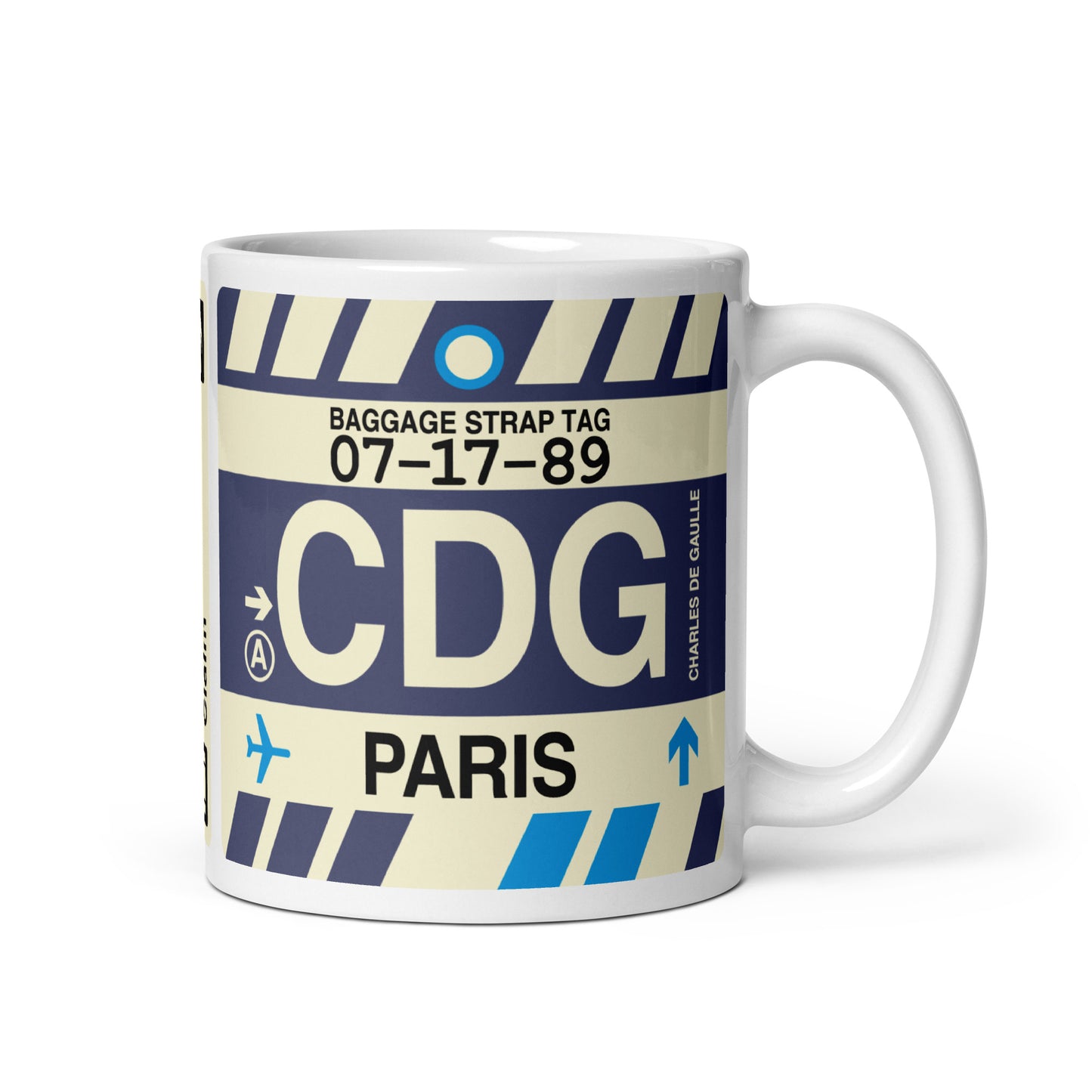 Travel-Themed Coffee Mug • CDG Paris • YHM Designs - Image 01
