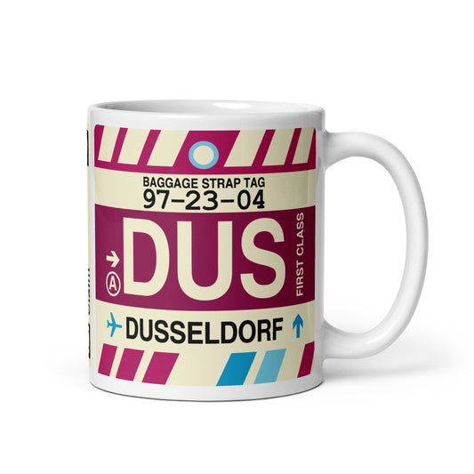 Travel Gift Coffee Mug • DUS Dusseldorf • YHM Designs - Image 01