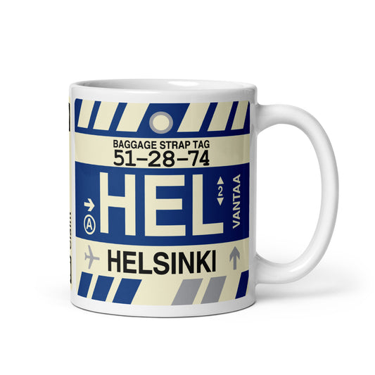 Travel Gift Coffee Mug • HEL Helsinki Souvenir • YHM Designs - Image 01
