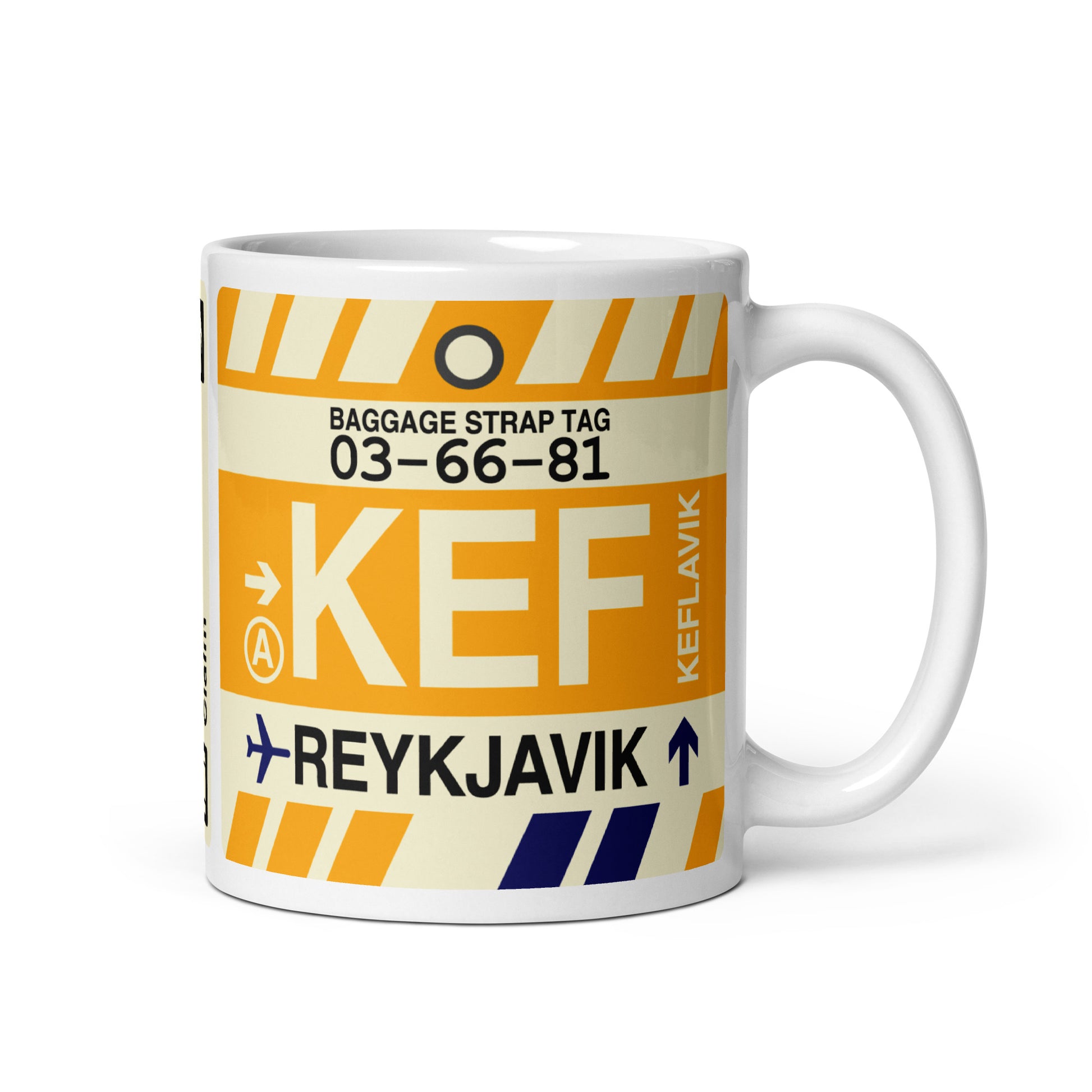 Travel-Themed Coffee Mug • KEF Reykjavik • YHM Designs - Image 01