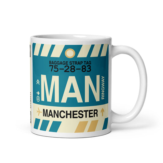 Travel Gift Coffee Mug • MAN Manchester • YHM Designs - Image 01
